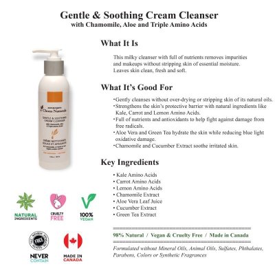 Photo1: 【$5 OFF!!】Gentle & Soothing Cream Cleanser with Chamomile, Aloe and Triple Amino Acids ($39.80→$34.80)
