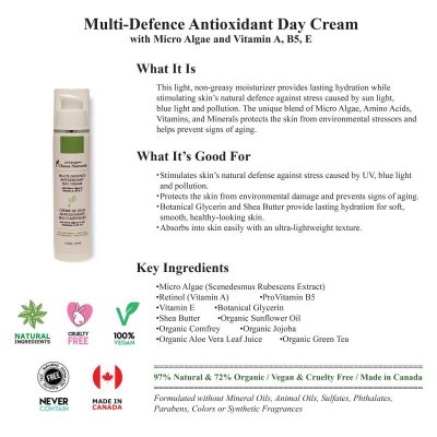 Photo1: 【$8 OFF!!】Multi-Defence Antioxidant Day Cream with Micro Algae and Vitamin A, B5, E ($49.80→$41.80)