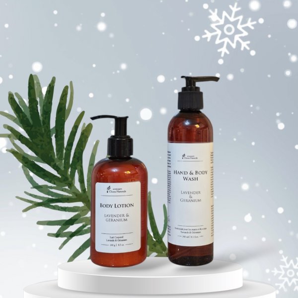 Photo1: Lavender & Geranium Body Care Set ($29 value) (1)
