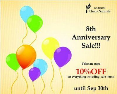10%OFF Anniversary Sale until Sep 30th !!